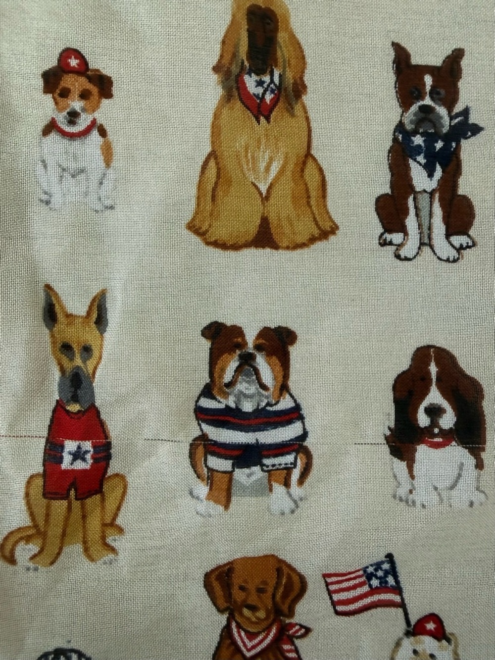 Vintage dog scarf American preppy chic patriotic - Picture 3 of 5
